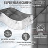 HunnmingRe Upgraded Hooded Down Camping Blanket Waterproof 650 Fill Puffy