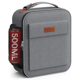 HOTOR Lunch Bags for Women & Men - Large Capacity Insulated Lunch Bag with Mutiple Pockets, Easy-Carrying & Wear-Resistant Lunch Cooler Bag for Office, Picnic, Grey, 27.0×11.0×23.0 cm