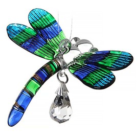Wild Things Fantasy Glass Dragonfly Suncatcher Gift Peacock Occasion: Birthday