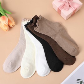Socks For Women 12 Pairs Ankle Ruffle Frilly Boots Loafer Thin Lace Crew Cuff Hosiery Socks Slouch Socks Thigh Comfortable Cushioning Calf Socks Cozy Crew Socks Warm Winter Casual Sporty Outfits