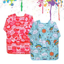 Culinavog Children's Painting Coat, Painting Apron Children 8-10 Years, Art Coat Children, 2 Pieces Painting Suit Children, Painting Coat Children, Waterproof Painting Coat Craft Apron for Painting