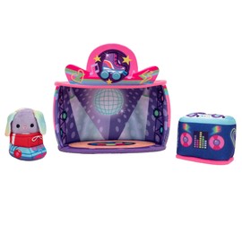Squishville by Original Squishmallows Rock and Roller Disco Playset - Includes 2-Inch Danya The Bunny Plush, Roller Skates, DJ Booth, and Skating Rink Playscene - Toys for Kids