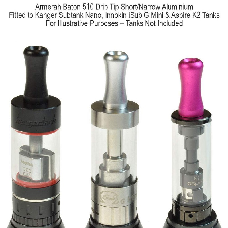 Armerah Baton 510 Drip Tip eCig Mouthpiece Short/Narrow Aluminium/Solid 8