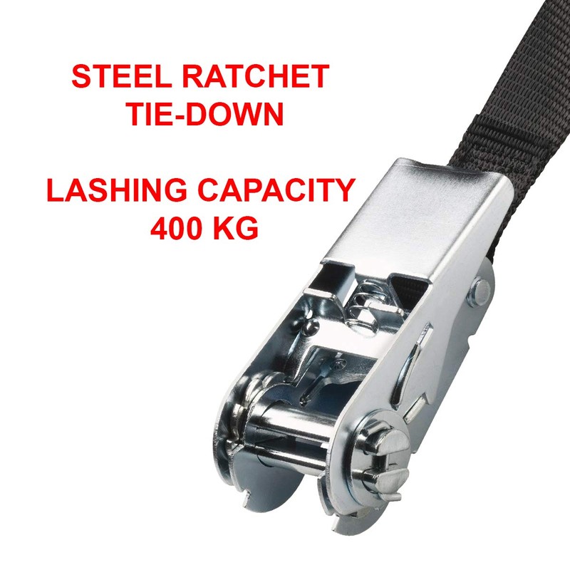 Master Lock 3108EURDAT Certified Ratchet Strap, Black, 5m x 25mm