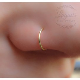 CLIP ON Fake Nose Ring - No piercing Needed - Gold Faux Clip On Nose Piercing rings - 14K Gold Filled fake Nose Hoop