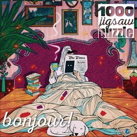 Buffalo Games - Bonjour - Laura El - Under The Covers - 1000 Piece Jigsaw Puzzle for Adults - Challenging Puzzle Perfect for Game Nights - Finished Size is 26.75 x 19.75