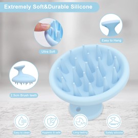 SHINLEA Cepillo de masaje para cuero cabelludo, champú de silicona suave para exfoliar y masajear la cabeza, estimular el crecimiento del cabello, reduce la caspa, cepillo de masaje suave para cabello