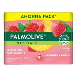 Jabón de Tocador Palmolive Naturals Yoghurt y Frutas 4x120 g
