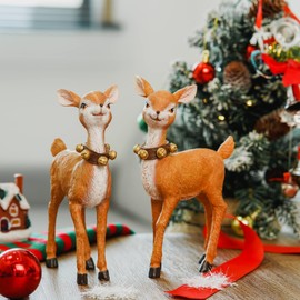 Reindeer Standing Table Decor Home Decoration Reindeer Figurines Indoor Decorative Deer,8 inch,2 PCS