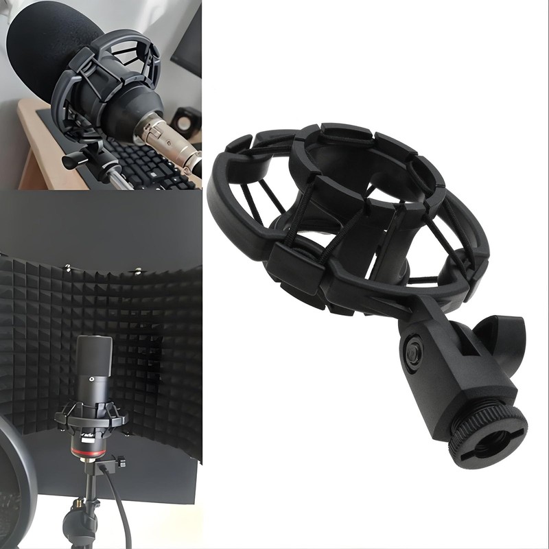HLGHLG Universal Microphone Shock Mount for 42-46mm Mics, Professional Anti-Vibration