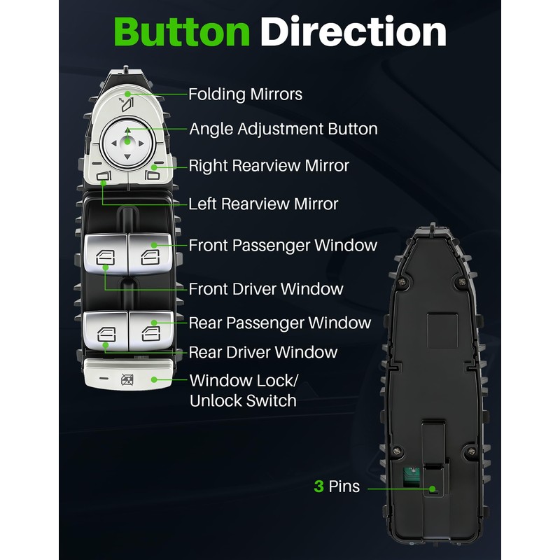 Dacall Power Window Switch Fit for Mercedes-Benz C300, C350e, C400,
