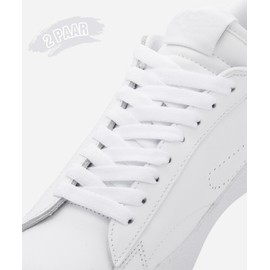 Puzeam 2 Pairs Flat Shoe Laces for Sneakers, (8mm Width) Replacement Shoe Laces for Casual Shoes, Sports Shoes, Trainers, pure white, 120