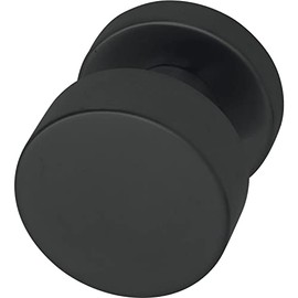 MARCHESI Round Door Knob with Return Spring and Rosette – Door Knob Directed for 8 mm Square Pin – Door Handle, Stainless Steel, Matte Black