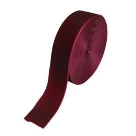Dandan DIY 5 Yards Burgundy Velvet Ribbon, Premium Decorative Trim,Wine, Merry Christmas Gift Box Deco (Wine, 1"(25mm))