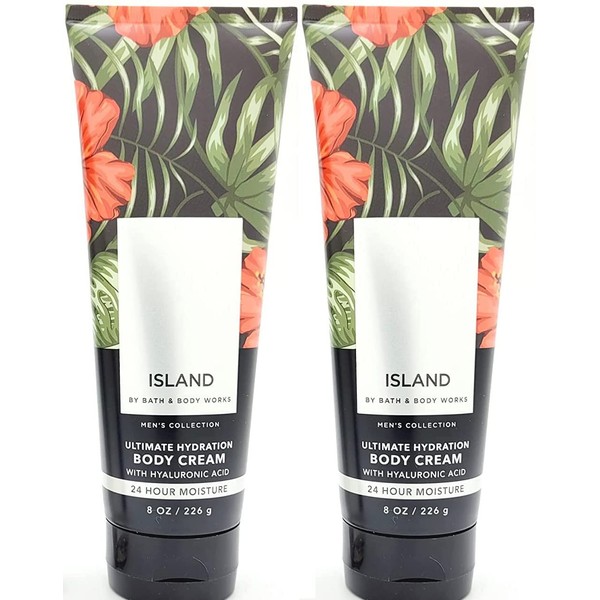Bath & Body Works Bath and Body Works Island Men's Collection Ultimate Hydration Ultra Shea Cream 8 Oz 2 Pack (Island) green 1 pounds 16 Ounce