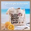 SEWSONG Silly Goose Canvas Tote Bags for Women Friend,Funny Duck