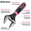 DURATECH 8-Inch Adjustable Wrench, Wide Jaw Opening Plumbing Wrench, CR-V