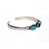 Boho Style Blue Stabilized Turquoise & Agate Adjustable Cuff Bracelet