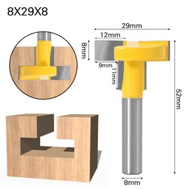 WSOOX 3 Pieces T-slot & T-Track Slotting Cutter Router Bit Set with 8 mm Shank