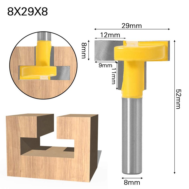 WSOOX 3 Pieces T-slot & T-Track Slotting Cutter Router Bit