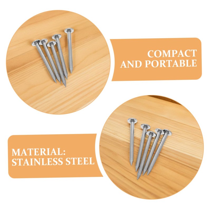 Kisangel 6pcs Stainless Steel Survey Markers Low Profile Ground Stakes