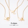 Fyshipin Initials A-Z with Heart Pendant Necklaces for Women, Brass,