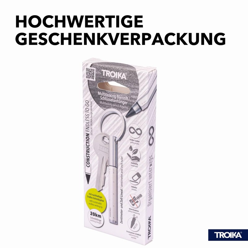 TROIKA Multitasking Pencil and Key Ring with Endless Tip (Approx