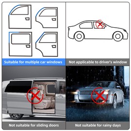 Car Window Shades, 2 Pack Side Car Window Sun Shades for Camping, UV Protection Breathable Mesh Baby Window Covers, Window Screen for Car, Truck, SUV, Protect Privacy for Kids, Family (39.8"x18.9")