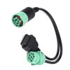 Y-Cable Adapter 9 Pin to OBD2 Interface Truck OBDII Y
