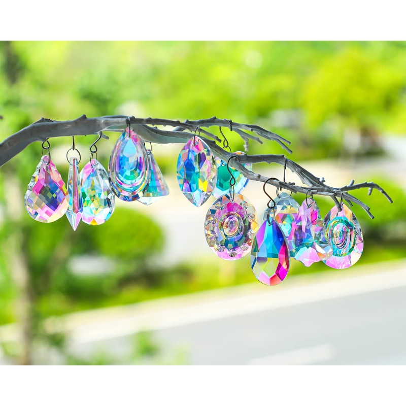 Crystal Prisms Suncatcher Rainbow Hanging Crystal Ornament Pendant for Window
