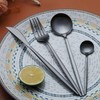 Kyraton Black Cutlery Set 24 Pieces, Stainless Steel Flatware Set,