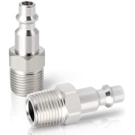 GASHER 3/8-Inch NPT Male Industrial Air Plug,1/4-Inch High Flow Pneumatic Plugs 300PSI (10-Pack)