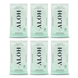 ALŌH Peppermint Eucalyptus Sanitizing Hand Wipes - Clean Hands, Clear Mind On The Go Sanitizer for Kids and Adults - Travel Size 6 packs of 20ct Wipes (120 Wipes)