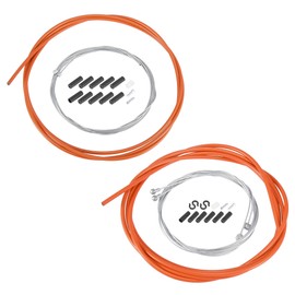 X AUTOHAUX Bike Shifter Derailleur Cable and Brake Cable Housing Kit Orange