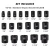 FS TOOL 19 PCS 1/2" Drive Standard Impact Socket Set,