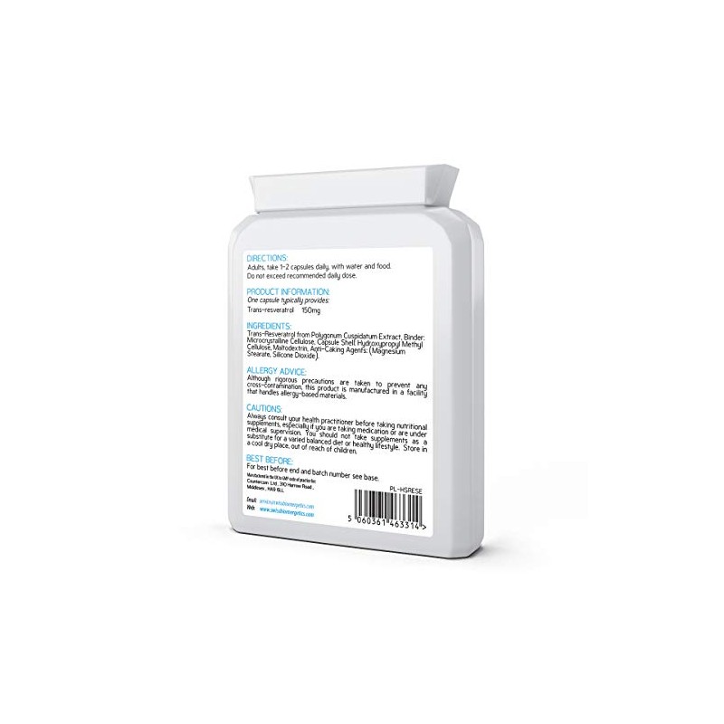 Ultra-Resveratrol 150mg 90 Capsules - High Strength 150mg Trans Resveratrol