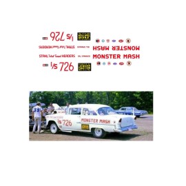 1/64 scale MONSTER MASH 1955 Chevy 1/64 scale decal fits AFX Tyco Lifelike Auto World