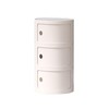 supsoftlife Round Nightstand with 3 Drawers, Modern Style Side Table,