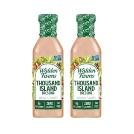 Walden Farms Thousand Island Dressing - Calorie-Free, Gluten-Free, Low Carb, Keto-Friendly, Sugar-Free, Dairy-Free Creamy Thousand Island Flavor - 2-Pack, 12 oz Bottles