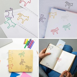 50pcs Horse Paper Clips Cartoon Bookmark Paper Clips Cute Animal Memo Holder Bookmark Horse Office Supplies Suitable for Students Teachers