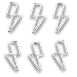 Butler in the Home 100 Count Lightning Bolt Shaped Paper Clips Great for Paper Clip Collectors or Office Gift - Comes in Round Tin with Lid and Gift Box - Silver Metal