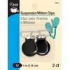 Dritz 108-1 Suspender & Mitten Clips, Black, 1-Inch 2-Count