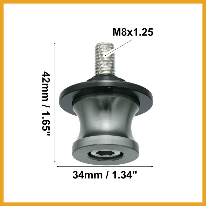 Partuto 2pcs 8mm Motorcycle Rear Stand Swing Arm Spool Sliders