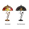 Chloe Lighting MARIEBELLE Tiffany-Style Floral Stained Glass Table Lamp 16"