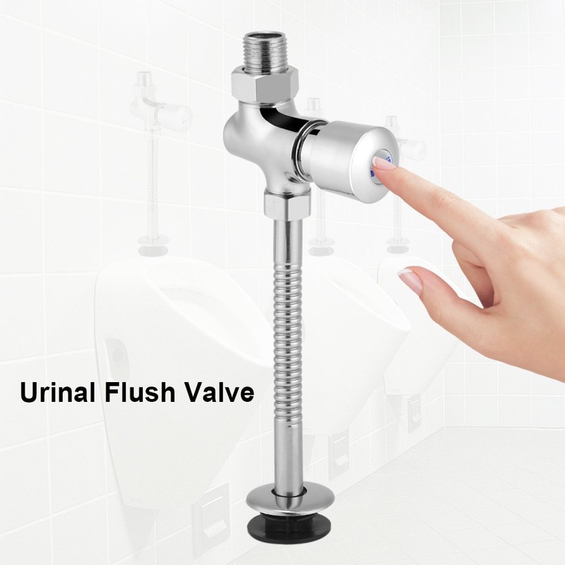 Urinal Flush Valve, Heavy Duty Polished Chrome Toilet Urinal Flush