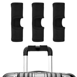 TIXIPEM Luggage Handle Wrap [3PCS] - Neoprene Luggage Identifiers Hollow Design Use for Push-Button Luggage Suitcase & Trolley Case - [Black-6IN/15CM] Comfort Grip Handle Cover