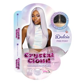 Sensationnel ShearMuse Crystal Cloud Lace Wigs - Dulcia Wide 5 Inch Deep Parting Synthetic Preplucked Hairline Glueless Lacefront (PINKPONY)