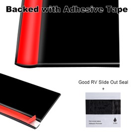 4 Inch RV Slide Out Seal, 15 Ft Truck Black Rubber Weather Stripping for Camper Rubber Slide Out Seal, RV Slide Out Weather Stripping Wiper Seals with Adhesive Tape for Keeping Out Noise and Weather