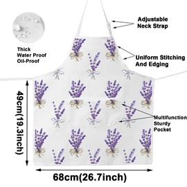 MYSOMY Lavender Apron Lavender Lover Gifts Lavender Flowers Apron Lavender Plant Apron Lavender Themed Gifts (Lavender ap UK)