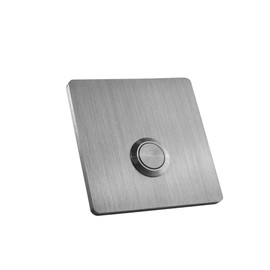 MSH Modern Stainless Hardware Model S2 Stainless Steel Doorbell Button in 304 Stainless Steel 3.54” x 3.54” x 5/32” (4mm Thick)